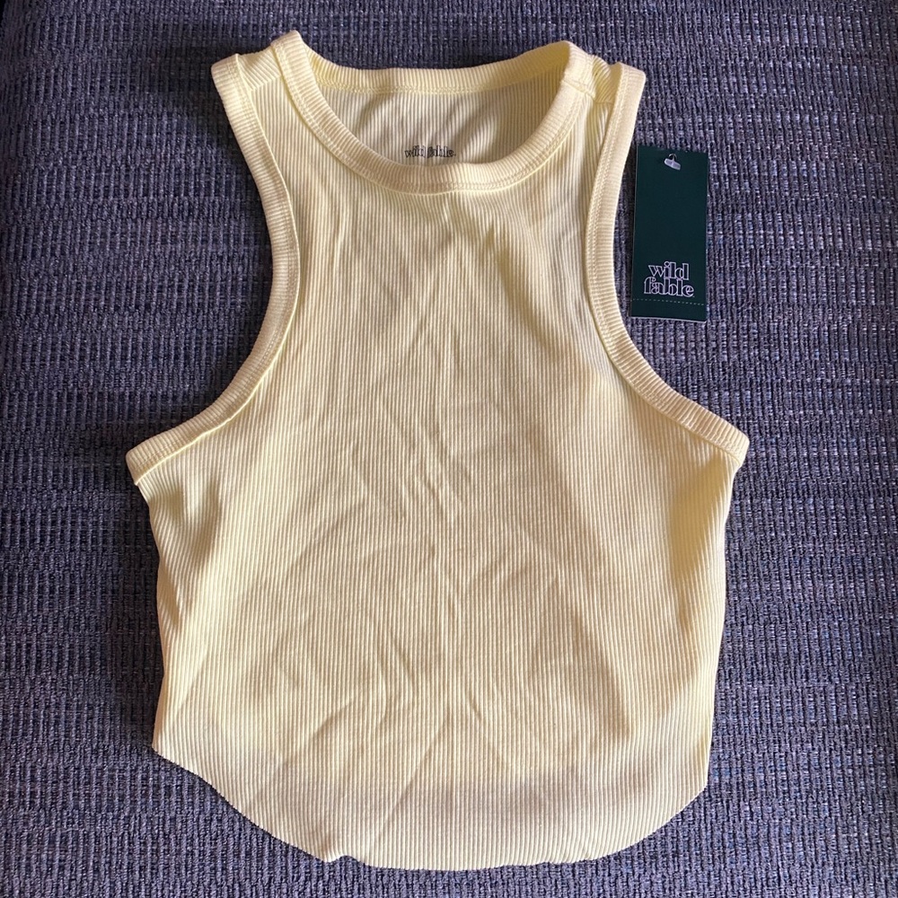Woman’s Yellow Ribbed Tank Top